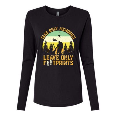 Hiking Hike Backpacking Nature Leave Only Footprints Womens Cotton Relaxed Long Sleeve T-Shirt