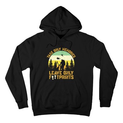 Hiking Hike Backpacking Nature Leave Only Footprints Hoodie