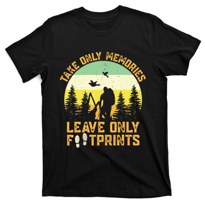 Hiking Hike Backpacking Nature Leave Only Footprints T-Shirt