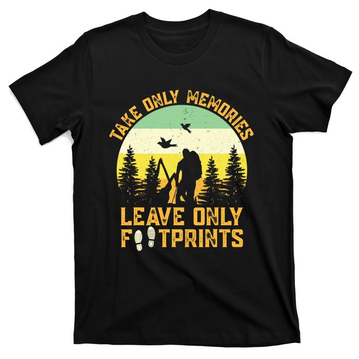 Hiking Hike Backpacking Nature Leave Only Footprints T-Shirt