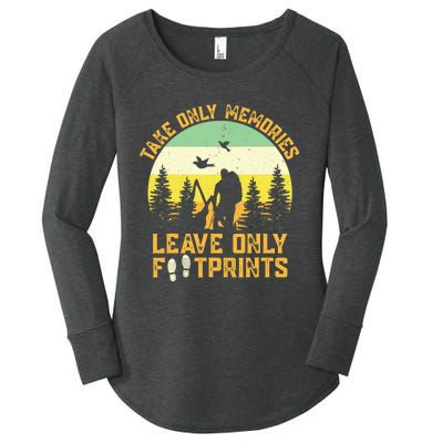 Hiking Hike Backpacking Nature Leave Only Footprints Women's Perfect Tri Tunic Long Sleeve Shirt