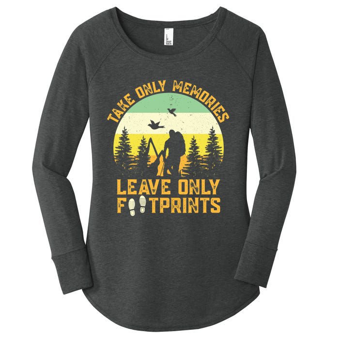 Hiking Hike Backpacking Nature Leave Only Footprints Women's Perfect Tri Tunic Long Sleeve Shirt