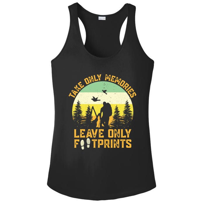 Hiking Hike Backpacking Nature Leave Only Footprints Ladies PosiCharge Competitor Racerback Tank