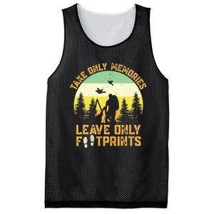 Hiking Hike Backpacking Nature Leave Only Footprints Mesh Reversible Basketball Jersey Tank