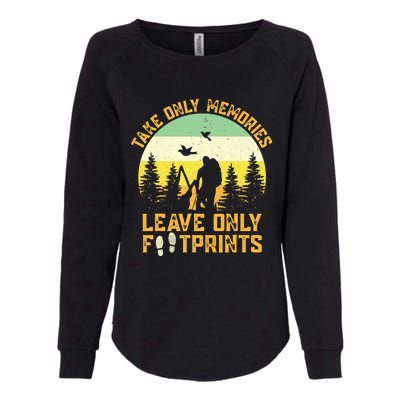 Hiking Hike Backpacking Nature Leave Only Footprints Womens California Wash Sweatshirt