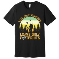 Hiking Hike Backpacking Nature Leave Only Footprints Premium T-Shirt