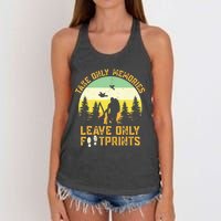 Hiking Hike Backpacking Nature Leave Only Footprints Women's Knotted Racerback Tank