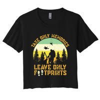 Hiking Hike Backpacking Nature Leave Only Footprints Women's Crop Top Tee