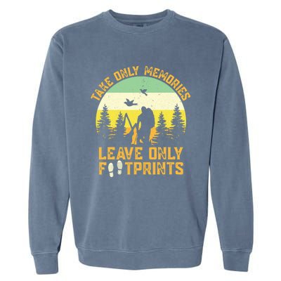 Hiking Hike Backpacking Nature Leave Only Footprints Garment-Dyed Sweatshirt