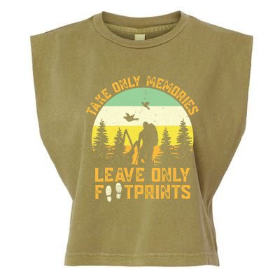 Hiking Hike Backpacking Nature Leave Only Footprints Garment-Dyed Women's Muscle Tee