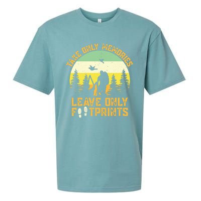 Hiking Hike Backpacking Nature Leave Only Footprints Sueded Cloud Jersey T-Shirt