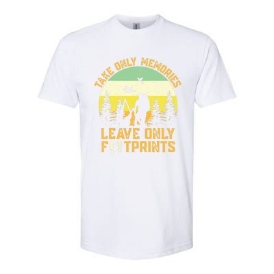 Hiking Hike Backpacking Nature Leave Only Footprints Softstyle CVC T-Shirt