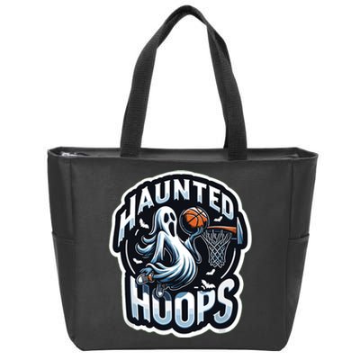 Haunted Hoops Basketball Costume Funny 2024 Halloween Zip Tote Bag