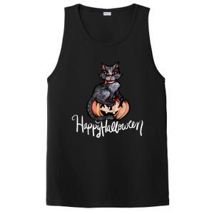 Happy Halloween Black Cat Pumpkin Meaningful Gift PosiCharge Competitor Tank