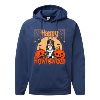 Happy Howloween Bernese Mountain Dog Lover Halloween Funny Gift Performance Fleece Hoodie