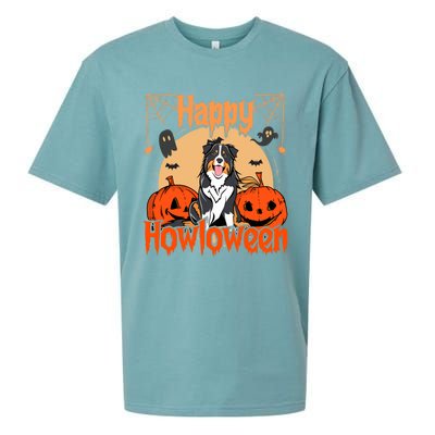 Happy Howloween Bernese Mountain Dog Lover Halloween Funny Gift Sueded Cloud Jersey T-Shirt