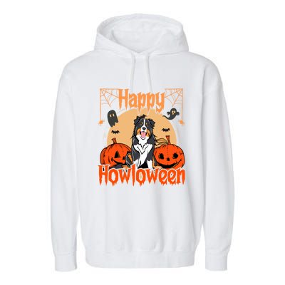 Happy Howloween Bernese Mountain Dog Lover Halloween Funny Gift Garment-Dyed Fleece Hoodie