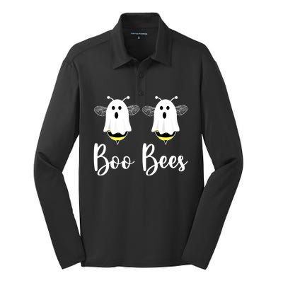 Happy Halloween Boo Bees Couples Halloween Funny Boobee Silk Touch Performance Long Sleeve Polo