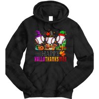 Happy Hallothanksmas Baseball Halloween Thanksgiving Xmas Tie Dye Hoodie