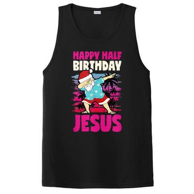 Happy Half Birthday Jesus Dabbing Santa Christmas In July PosiCharge Competitor Tank