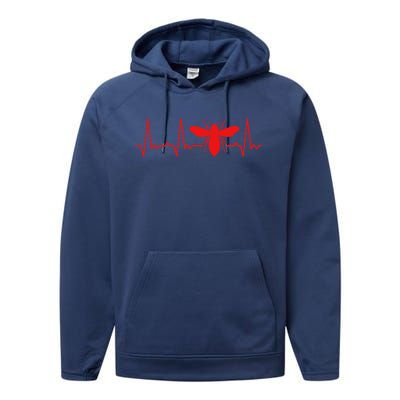 Heartbeat Honey Bee Gift Performance Fleece Hoodie