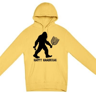 Happy Hanukkah Bigfoot Funny Gift Premium Pullover Hoodie