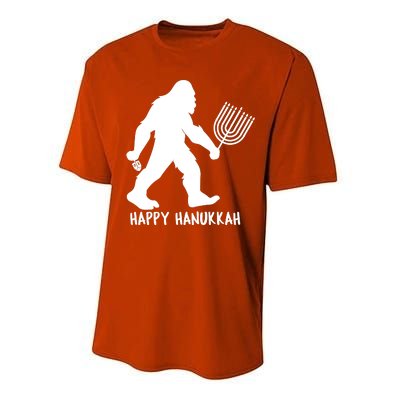 Happy Hanukkah Bigfoot Funny Gift Performance Sprint T-Shirt