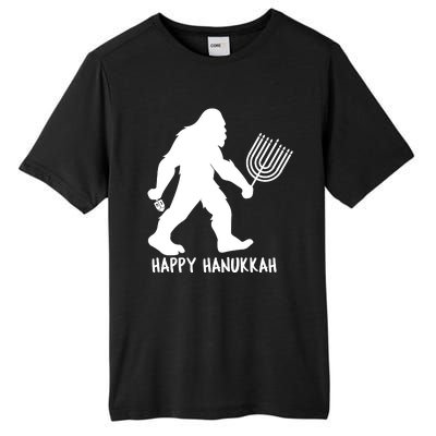 Happy Hanukkah Bigfoot Funny Gift Tall Fusion ChromaSoft Performance T-Shirt