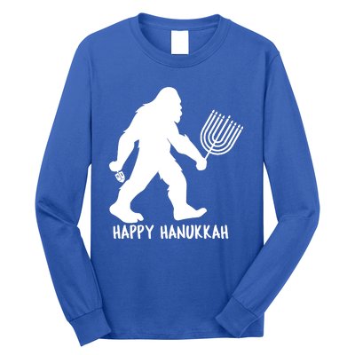 Happy Hanukkah Bigfoot Funny Gift Long Sleeve Shirt