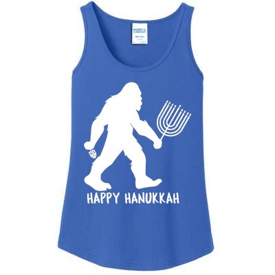 Happy Hanukkah Bigfoot Funny Gift Ladies Essential Tank