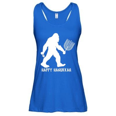 Happy Hanukkah Bigfoot Funny Gift Ladies Essential Flowy Tank