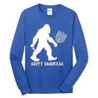 Happy Hanukkah Bigfoot Funny Gift Tall Long Sleeve T-Shirt