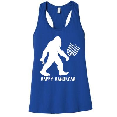 Happy Hanukkah Bigfoot Funny Gift Women's Racerback Tank