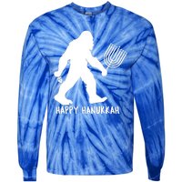 Happy Hanukkah Bigfoot Funny Gift Tie-Dye Long Sleeve Shirt