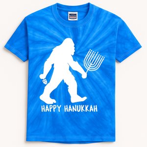 Happy Hanukkah Bigfoot Funny Gift Kids Tie-Dye T-Shirt