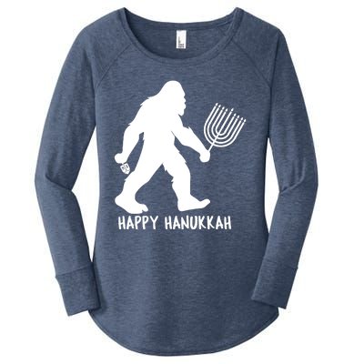 Happy Hanukkah Bigfoot Funny Gift Women's Perfect Tri Tunic Long Sleeve Shirt