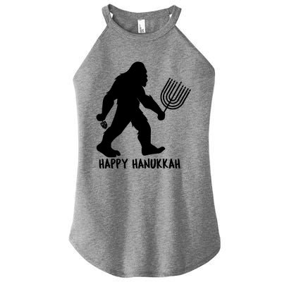 Happy Hanukkah Bigfoot Funny Gift Women's Perfect Tri Rocker Tank