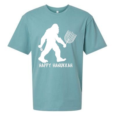 Happy Hanukkah Bigfoot Funny Gift Sueded Cloud Jersey T-Shirt