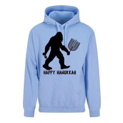 Happy Hanukkah Bigfoot Funny Gift Unisex Surf Hoodie