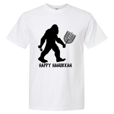 Happy Hanukkah Bigfoot Funny Gift Garment-Dyed Heavyweight T-Shirt