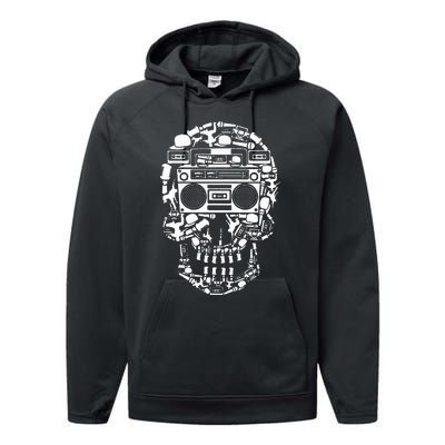 Hip Hop Boombox Hiphop Boombox Skull Bboy Breakdancing Rap Performance Fleece Hoodie