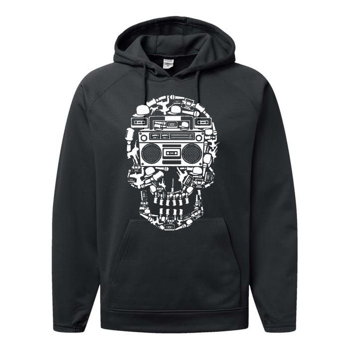 Hip Hop Boombox Hiphop Boombox Skull Bboy Breakdancing Rap Performance Fleece Hoodie