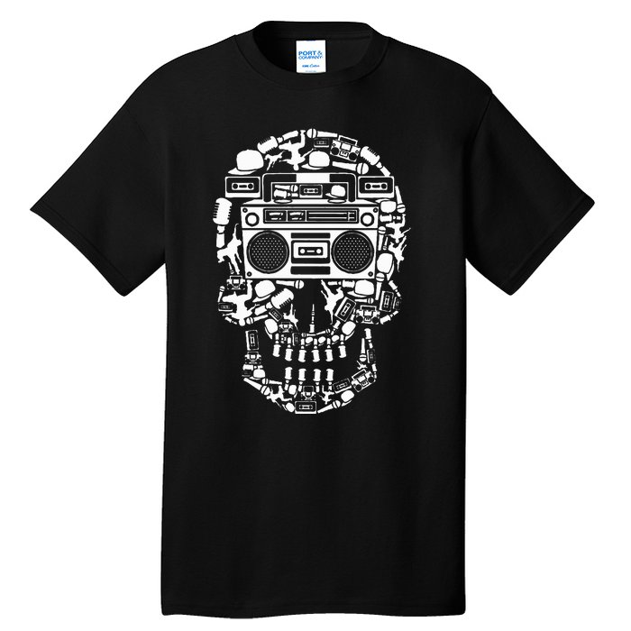 Hip Hop Boombox Hiphop Boombox Skull Bboy Breakdancing Rap Tall T-Shirt