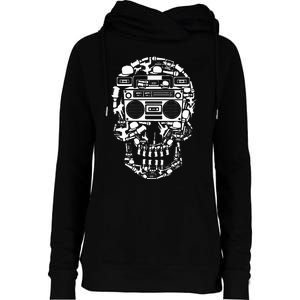 Hip Hop Boombox Hiphop Boombox Skull Bboy Breakdancing Rap Womens Funnel Neck Pullover Hood