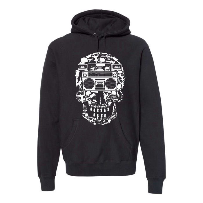 Hip Hop Boombox Hiphop Boombox Skull Bboy Breakdancing Rap Premium Hoodie