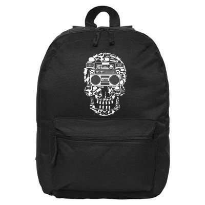 Hip Hop Boombox Hiphop Boombox Skull Bboy Breakdancing Rap 16 in Basic Backpack