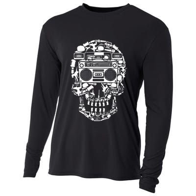 Hip Hop Boombox Hiphop Boombox Skull Bboy Breakdancing Rap Cooling Performance Long Sleeve Crew