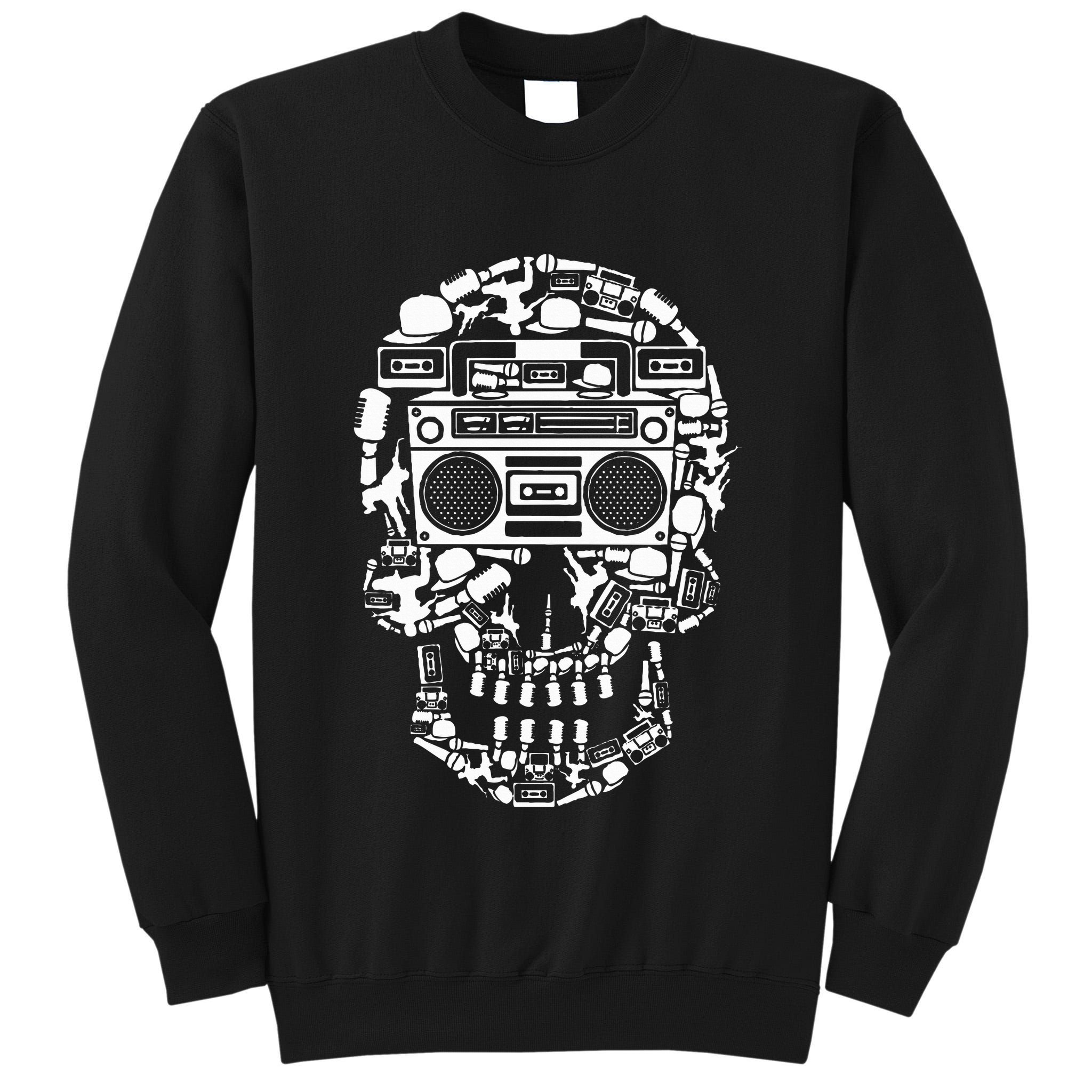 Hip Hop Boombox Hiphop Boombox Skull Bboy Breakdancing Rap Tall Sweatshirt