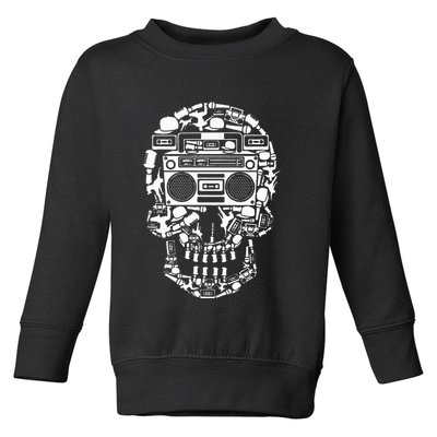 Hip Hop Boombox Hiphop Boombox Skull Bboy Breakdancing Rap Toddler Sweatshirt