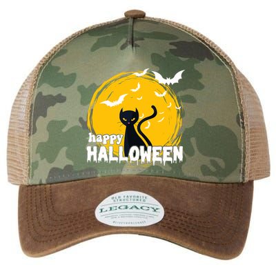 Happy Halloween Black Cat Spooky Legacy Tie Dye Trucker Hat